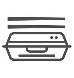 Bento Line Icon Asian Food Concept Japanese