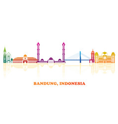 Colorful Skyline Panorama Of City Of Bandung