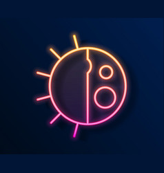 Glowing Neon Line Day Night Cycle Icon Isolated