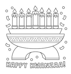 Happy Kwanzaa Kinara Coloring Page For Kids