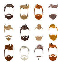 Beard And Hairstyles Face Set