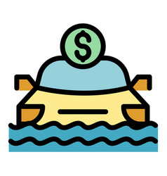 Compensation Car Flood Icon Flat