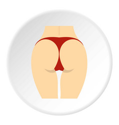 Female Buttocks In Red Panties Icon Circle