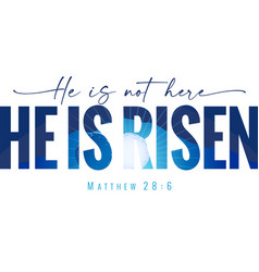 He Is Not Here Is Risen Elegant Lettering Quote