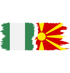 Northern Macedonia And Nigeria Grunge Flags