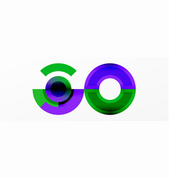 A Green And Purple Circle With White