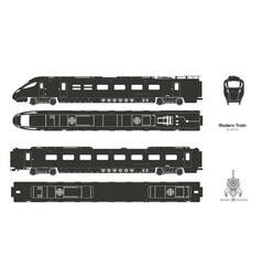 Black Silhouette Modern Train