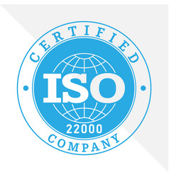 Iso 22000 Certification Stamp Flat Style