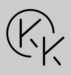 Kk Monogram Logo Letter Linked Circle Simple