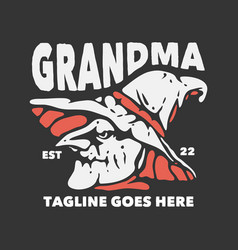 T Shirt Design Grandma Witch And Gray Background