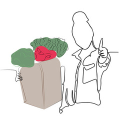 Woman Holding Grocery Bag