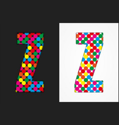 Bubble Letter Z Glitter Character Of Colored Dots