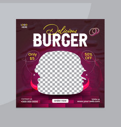 Burger Social Media Post Template