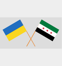 Flags Of Syrian National Coalition And Ukraine