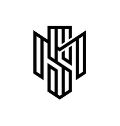 Modern Futuristic Initial Letter Ms Sm Logo