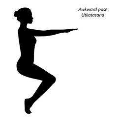 Silhouette Of Awkward Pose Utkatasana