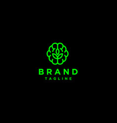 Leaf Inside Brain Symbol Logo Design