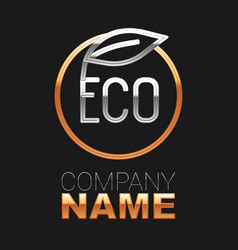 Line Banner Label Tag Logo For Eco Green