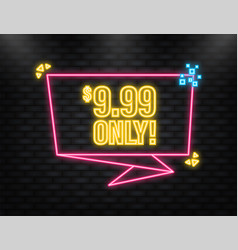 Neon Icon Sale 999 Dollars Only Offer Badge