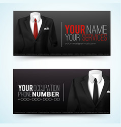 Two Horizontal Business Black Banner Set