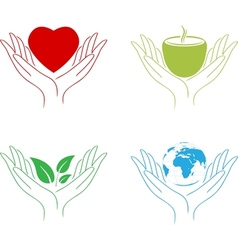 Icon earth care Royalty Free Vector Image - VectorStock