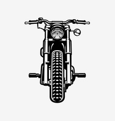 Chopper Motorcycle Front View Art Monochrome