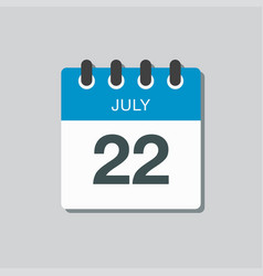 Icon Calendar Day 22 July Summer Days Year