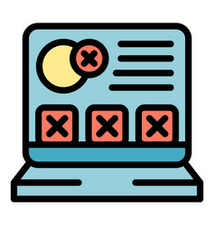 Laptop Deleting Media Icon Flat