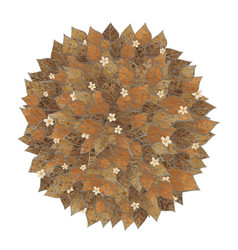 Orange And Brown Leaves Wreath With Flower