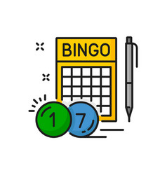 Bingo Lottery Card And Pen Lotto Gamble Game