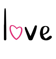 Love Cursive Text Hand Drawn With Heart And Arrow