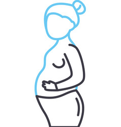 Pregnant Woman Line Icon Outline Symbol