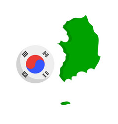 Round Korean Flag And Korean Map