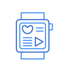 Smartwatch Technology Icon With Blue Duotone