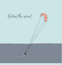 Extreme Air Kiteboarding With Text Follow Wind