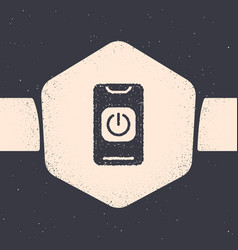 Grunge Turn Off Robot From Phone Icon Isolated