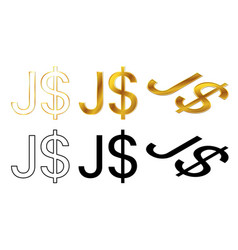 Jamaican Dollar Jmd Currency Golden Signs