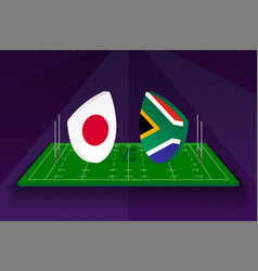 Rugby Team Japan Vs South Africa On Field