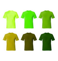 Shirt Design Template Set Men T Green Khaki