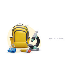 3d School Supplies Advertising Poster Back