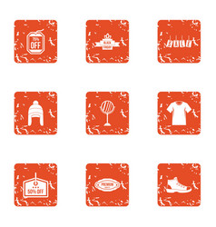 Big Off Icons Set Grunge Style