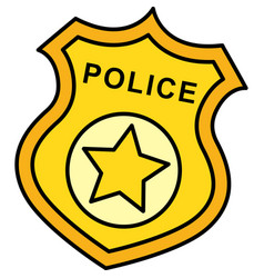 Police Badge Cartoon Colored Clipart