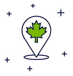 Filled Outline Canadian Maple Leaf Icon Isolated