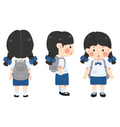 Kid Girl Character In Different Poses