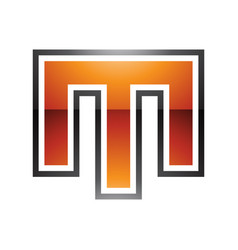 Orange And Black Glossy Letter M Icon