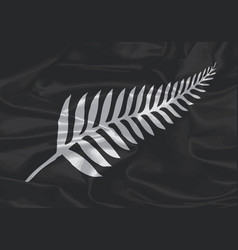 Silk Flag Of New Zealand Silver Fern