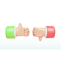 Thumbs Up And Down 3d Cartoon Hands