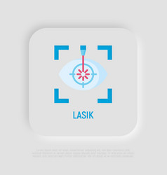 Laser Eye Surgery Flat Icon Ophthalmology Lasik