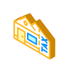 Real Estate House Tax Isometric Icon