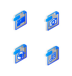 Set Isometric Line Raw File Document Doc Mp3